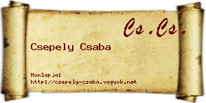 Csepely Csaba névjegykártya