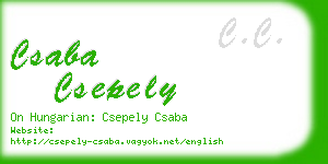 csaba csepely business card